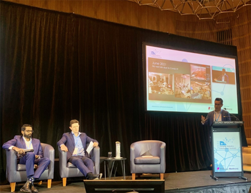 A/Professor Louie-Johnsun presents his Robotic Prostatectomy data at the Surgical Robotics Innovation Summit, Sydney, June 2022